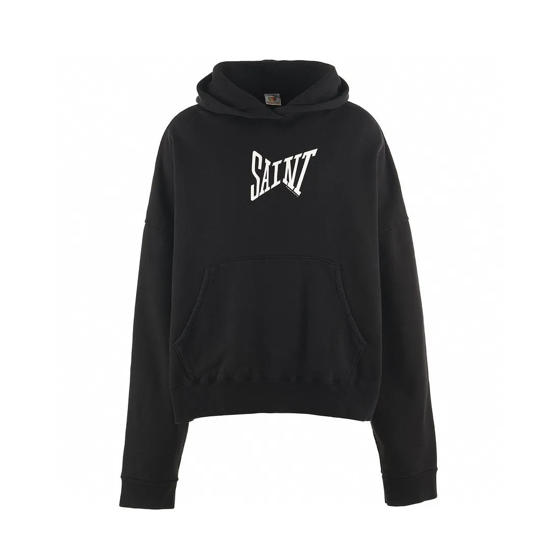 SAINT Mxxxxxx RIBON SAINT HOODIE/BLK The latest SAINT basic loose hoodie, black S-XL, original uniform high weight and light fleece sweatshirt fabric, custom woven and dyed, original loose short fat version, unchanged from the knife, original flavor, original accessories, fruit main mark/wash mark/cherub mark complete, ready-to-wear pre-shrunk without deformation after washing